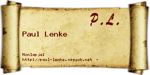 Paul Lenke névjegykártya